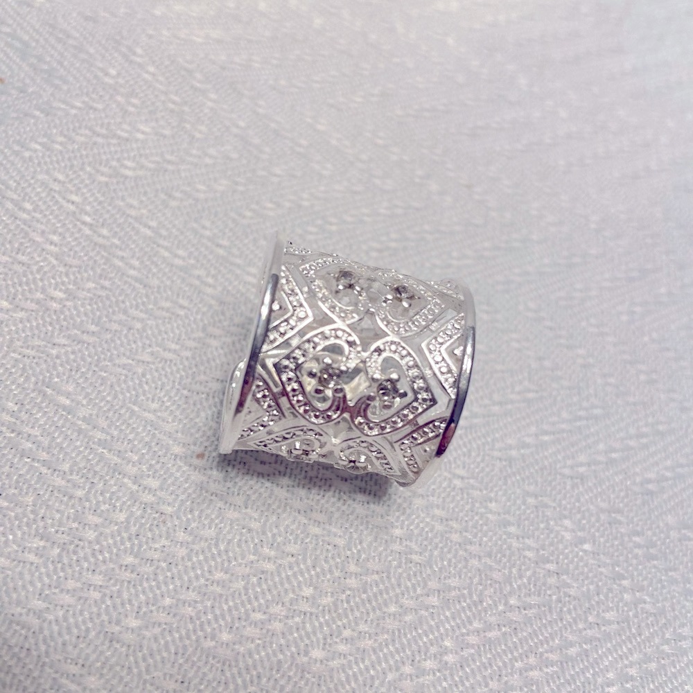 Sterling Silver Plated Wide Adjustable Thumb Ring New! - Picture 2 of 3